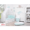 Bedding set 5-pcs bumper cases mosquito-net - lama mint