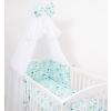 Bedding set 5-pcs bumper cases mosquito-net - lama mint
