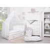 Bedding set 5-pcs bumper cases mosquito-net - mini gray stars