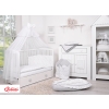 Bedding set 5-pcs bumper cases mosquito-net - mini gray stars
