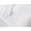 Bedding set 5-pcs bumper cases mosquito-net - mini gray stars