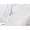Bedding set 5-pcs bumper cases mosquito-net - mini gray stars