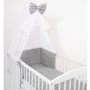 Bedding set 5-pcs bumper cases mosquito-net - mini stars white