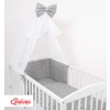 Bedding set 5-pcs bumper cases mosquito-net - mini stars white
