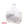 Bedding set 5-pcs bumper cases mosquito-net - mint animals