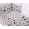 Bedding set 5-pcs bumper cases mosquito-net - mint animals