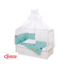 Bedding set 5-pcs bumper cases mosquito-net - mint forest