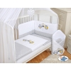 Bedding set 5-pcs bumper cases mosquito-net- Owls Gray-yellow