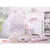 Bedding set 5-pcs bumper cases mosquito-net - peony flower pink