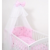 Bedding set 5-pcs bumper cases mosquito-net - pink rabbits