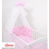 Bedding set 5-pcs bumper cases mosquito-net - pink rabbits