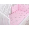 Bedding set 5-pcs bumper cases mosquito-net - pink rabbits
