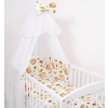 Bedding set 5-pcs bumper cases mosquito-net - sloths beige