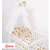 Bedding set 5-pcs bumper cases mosquito-net - sloths beige