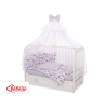 Bedding set 5-pcs bumper cases mosquito-net - swallows pink