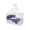 Bedding set 5-pcs bumper cases mosquito-net - Swans navy blue