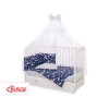 Bedding set 5-pcs bumper cases mosquito-net - Swans navy blue
