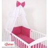 Bedding set 5-pcs bumper cases mosquito-net - wine red stars