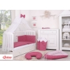 Bedding set 5-pcs bumper cases mosquito-net - wine red stars