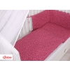 Bedding set 5-pcs bumper cases mosquito-net - wine red stars