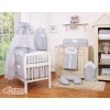 Bedding set 5-pcs- Hanging Hearts white dots on Gray