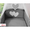 Bedding set 7-pcs with canopy- Hanging Hearts anthracite