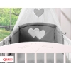 Bedding set 7-pcs with canopy- Hanging Hearts anthracite