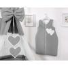 Bedding set 7-pcs with canopy- Hanging Hearts anthracite