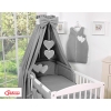 Bedding set 7-pcs with canopy- Hanging Hearts anthracite