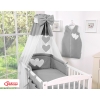 Bedding set 7-pcs with canopy- Hanging Hearts anthracite