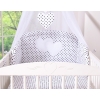 Bedding set 7-pcs with canopy- Hanging Hearts black dots on white