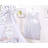 Bedding set 7-pcs with canopy- Hanging Hearts black dots on white