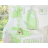 Bedding set 7-pcs with canopy- Hanging Hearts green