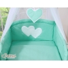 Bedding set 7-pcs with canopy- Hanging Hearts mint