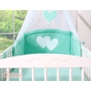 Bedding set 7-pcs with canopy- Hanging Hearts mint
