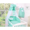 Bedding set 7-pcs with canopy- Hanging Hearts mint