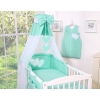 Bedding set 7-pcs with canopy- Hanging Hearts mint