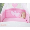 Bedding set 7-pcs with canopy- Hanging Hearts pink