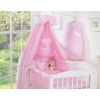 Bedding set 7-pcs with canopy- Hanging Hearts pink