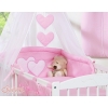 Bedding set 7-pcs with canopy- Hanging Hearts pink