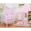 Bedding set 7-pcs with canopy- Hanging Hearts pink stripes