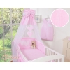 Bedding set 7-pcs with canopy- Hanging Hearts pink stripes