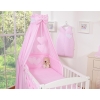 Bedding set 7-pcs with canopy- Hanging Hearts pink stripes