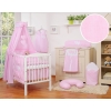 Bedding set 7-pcs with canopy- Hanging Hearts pink stripes