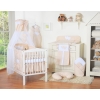 Bedding set 7-pcs with canopy- Hanging Hearts white dots on beige