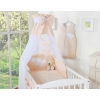 Bedding set 7-pcs with canopy- Hanging Hearts white dots on beige