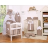 Bedding set 7-pcs with canopy- Hanging Hearts white dots on brown
