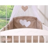 Bedding set 7-pcs with canopy- Hanging Hearts white dots on brown