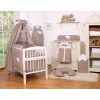 Bedding set 7-pcs with canopy- Hanging Hearts white dots on brown