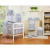 Bedding set 7-pcs with canopy- Hanging Hearts white dots on Gray